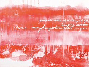 Écriture abstraite rouge vif - Deb Chaney