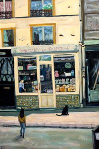 Magasin de fromage, 2022 (acrylique sur toile) - Deborah Eve Alastra
