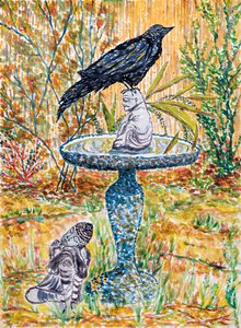 Bouddha du corbeau, 2024 (aquarelle) - Deborah Eve Alastra