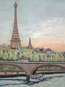 Vue de la Tour Eiffel, 2017 (acrylique sur toile) - Deborah Eve Alastra
