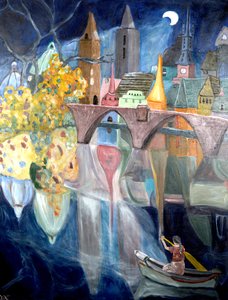 Lutter contre le courant, 2020 (acrylique sur toile) - Deborah Eve Alastra