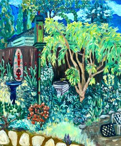 Vue du jardin, 2020 (huile sur toile) - Deborah Eve Alastra