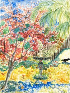 Vue du jardin, 2023 (aquarelle) - Deborah Eve Alastra