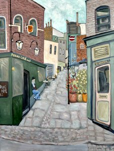 Pub hanté de Hampstead, 2018 (acrylique sur toile) - Deborah Eve Alastra