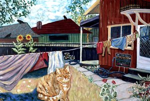 Dans cette maison, 2022 (acrylique sur toile) - Deborah Eve Alastra
