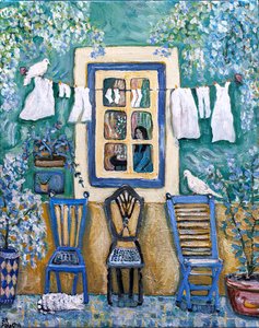 Vieille fenêtre, 2024 (acrylique sur toile) - Deborah Eve Alastra