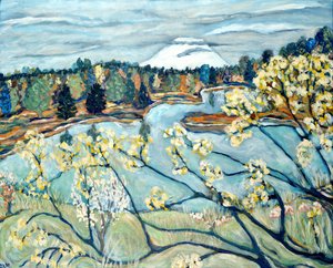 Vue de St. Helens, 2020 (acrylique sur toile) - Deborah Eve Alastra