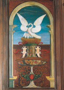 Fontaine peinte par Defendente Ferrari, sur la partie arrière du chœur du 16ème siècle, Église de Saint-Jérôme, Biella - Defendente Ferrari