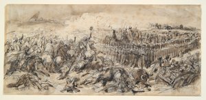 Scène de bataille (Étude pour La 2e cavalerie légère résistant à l