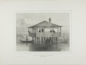 Poste de la colonie militaire hongroise, rive gauche du Danube - Denis Auguste Marie Raffet