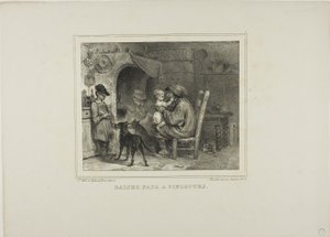 Embrasser papa avec des pincements - Denis Auguste Marie Raffet