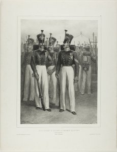 Sous-officier et soldats du régiment de Volhynie (Garde impériale), camp de Vosnessensk