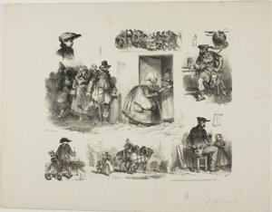 Feuille de croquis - Denis Auguste Marie Raffet