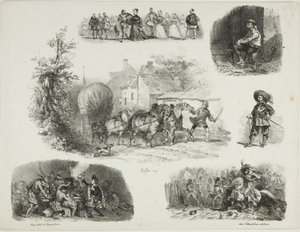 Feuille de croquis - Denis Auguste Marie Raffet