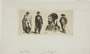 Feuille de croquis - Denis Auguste Marie Raffet