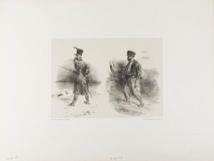Feuille avec croquis estompé - Denis Auguste Marie Raffet