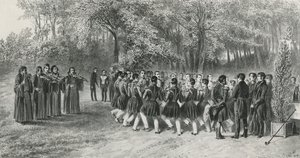 Ronde valaque, exécutée par les Tsiganes et dansée par les musiciens du deuxième régiment chez le prince Ghika, Ghospodar, Valachie, 1839