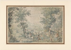 Paysage près de Bruxelles avec chasse au cerf