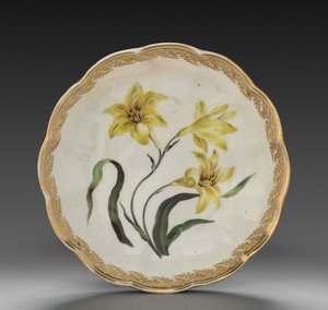 Bol du service à dessert : Petit lys jaune, vers 1800