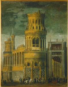 Architecture imaginaire (huile sur toile) - Desiderio Monsu