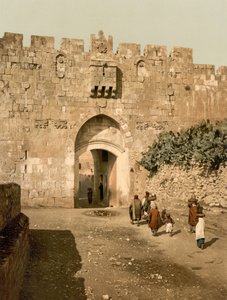 La porte de Saint-Étienne, Jérusalem, Terre Sainte, vers 1890-1900