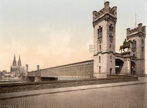 Pont Eisenbahn, Rhin, Cologne, Allemagne, vers 1900