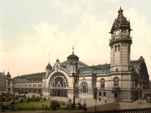 Gare ferroviaire, Cologne, Allemagne, vers 1900