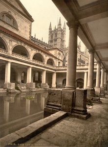 Bains romains et abbaye, Bath, vers 1890-1900 (tirage photochrome) - Detroit Publishing Co.