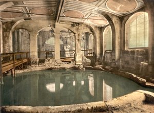 Bains romains et abbaye, Circular Bath, Bath, vers 1890-1900 (tirage photochrome) - Detroit Publishing Co.