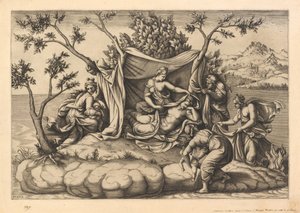Latone donnant naissance à Apollon et Diane sur l