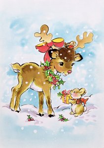 Renne de Noël et lapin