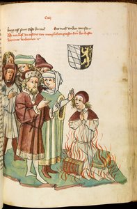 Brûlage de Jan Hus sur le bûcher. De: La vie et les temps de l