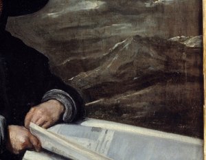 Portrait du bouffon Diego de Acedo dit cousin (détail). Peinture de Diego Rodriguez de Silva y Velasquez (1599-1660) - Diego Velázquez
