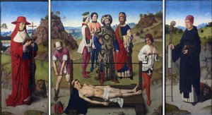 Néerlandais : Het martyr van de Saint Erasmus Tryptich du martyre de Saint Erasme
