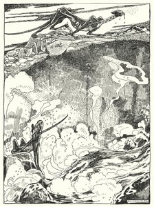 "Nous avons vu les chiots de dragon descendre à la piscine pour boire et se nettoyer" - Dion Clayton Calthrop