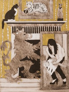 Cats, 2017 (collagraph) - Dione Verulam