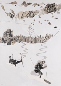 Ski-ing, Fall Line  Fall (collage) - Dione Verulam