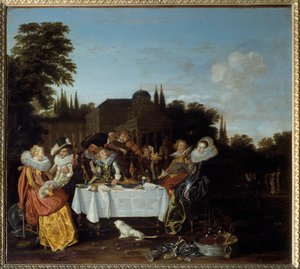 Fête champêtre. Peinture de Dirk Hals (1591-1656)
