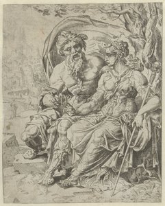 Juda donne un gage à Tamar (Histoire de Juda et Tamar) - Dirck Volckertsz. Coornhert (attributed to)