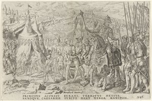 Camp impérial à Ingolstadt, 1546, Victoires de Charles V (titre de la série) - Dirck Volckertsz. Coornhert