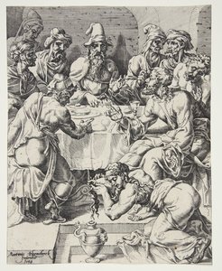 Marie-Madeleine essuyant les pieds du Christ dans la maison de Simon le Pharisien