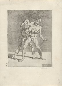 Deux lutteurs (Lutteurs) - Dirck Volckertsz. Coornhert