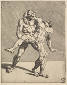 Lutteurs, de Lutteurs, planche 3, 1552 - Dirck Volkertsen Coornhert