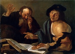 Héraclite et Démocrite, début du 17e siècle - Dirck van Baburen