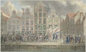 Manifestation anti-anglaise à Rotterdam, 2 mars 1781 - Dirk Langendijk (signed by artist)