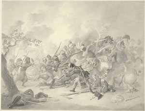 Combat dans un village - Dirk Langendijk