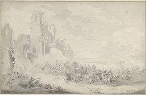 Combat entre cavalerie et infanterie - Dirk Langendijk