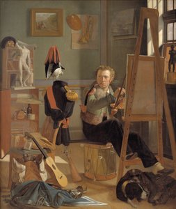Le peintre de bataille Jørgen Sonne dans son atelier - Ditlev Blunck
