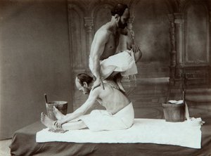 Le bain oriental. Massage, années 1880