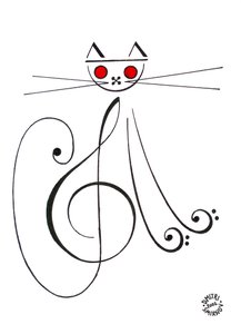 Chat musical - un chat dessiné en utilisant la notation musicale. - Dmitri Smirnov